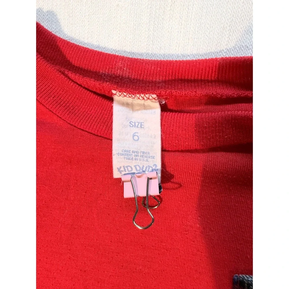 Vintage Kid Duds Kids Red‎ Plaid Pajama Set Size 6 Long Sleeve Shirt Shorts USA